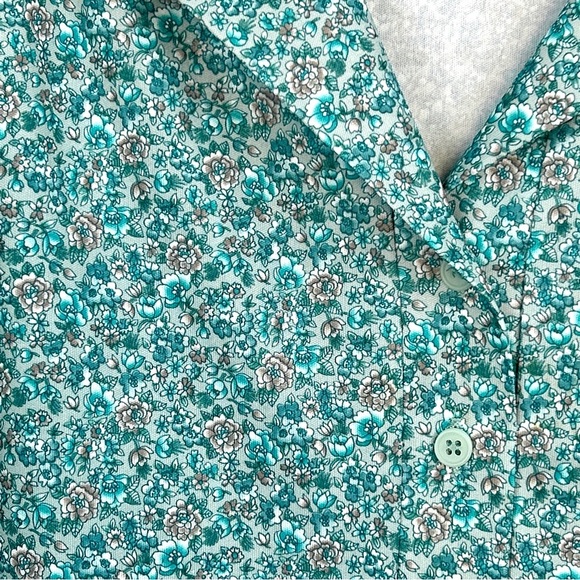 Vintage 🌸 Green Floral Ditsy Pattern Button Down Top - Picture 4 of 4